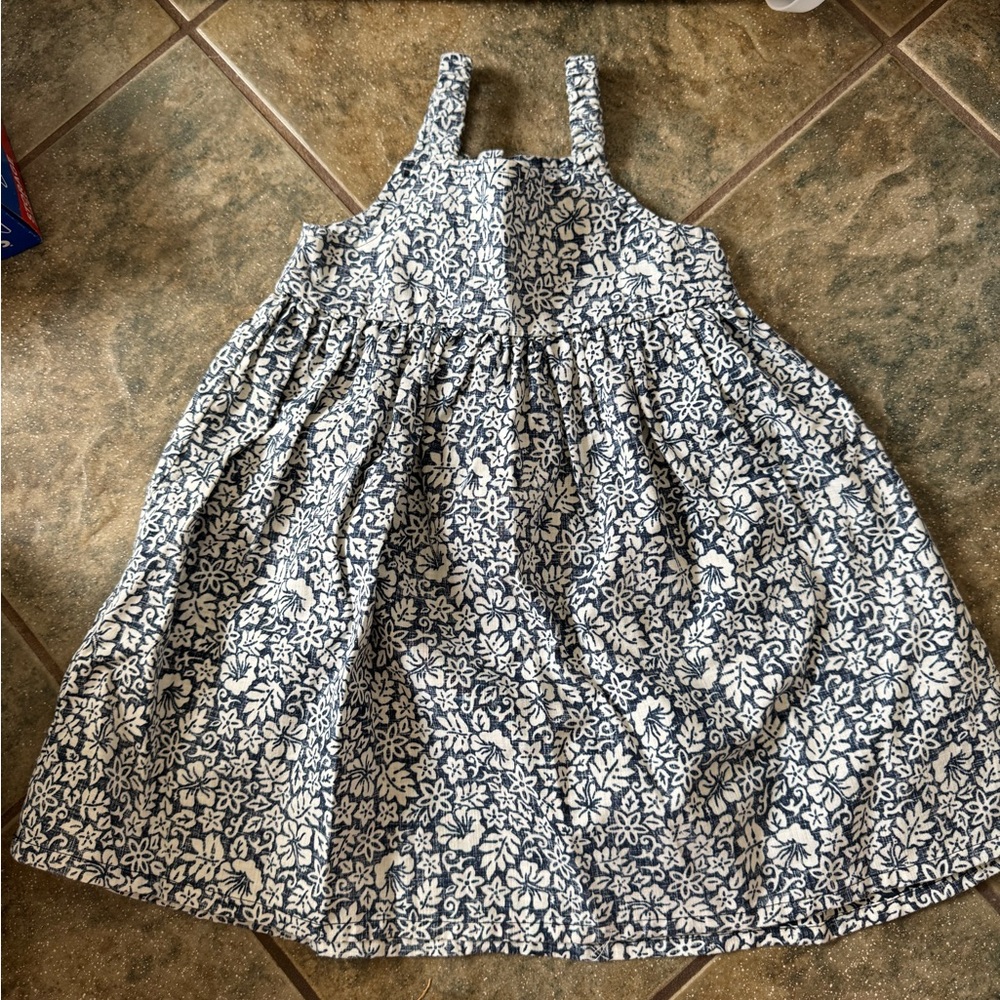 Reyn Spooner Navy and White Floral Kids Dress